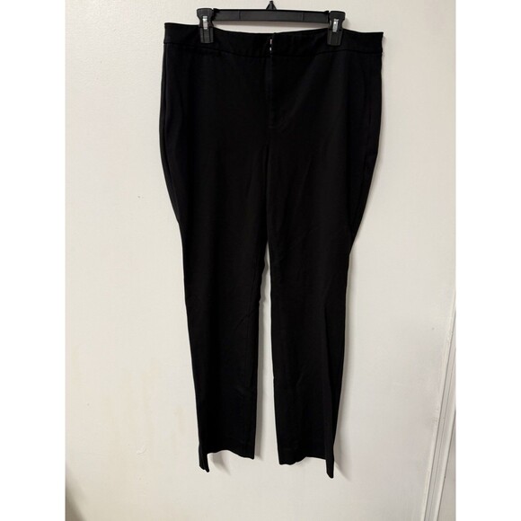 NYDJ Black Dress Pants Size 14 Straight Leg Stretch Career Work Slacks - Picture 2 of 9
